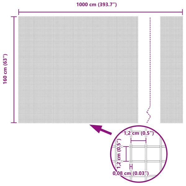 vidaXL Gelaste draadhek Groen 1.6 x 10 m Staal