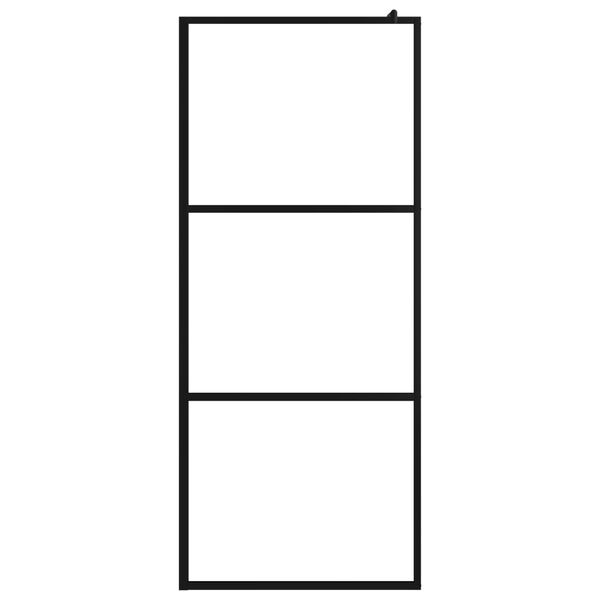 vidaXL Inloopdouchewand transparant 90x195 cm ESG-glas zwart
