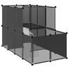 vidaXL Dierenhok klein 142x74x93 cm polypropeen en staal zwart