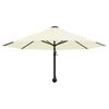 vidaXL Wandparasol met metalen paal 300 cm zandkleurig