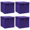 vidaXL Opbergboxen met deksel 4 st 28x28x28 cm paars