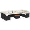 vidaXL Tuinbankenset met opslag 11 pcs Zwart en Cr&egrave;me poly rattan