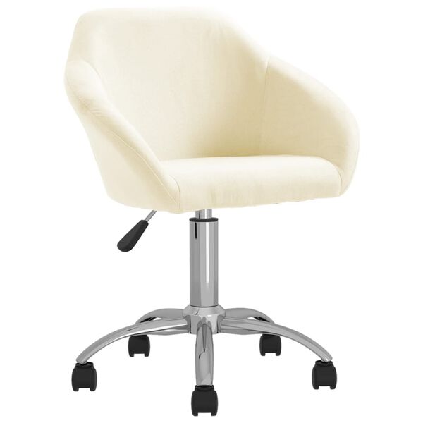 vidaXL Eetkamerstoelen 4 st draaibaar stof cr&egrave;mekleurig