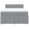 vidaXL Boxspring met matras stof lichtgrijs 160x200 cm