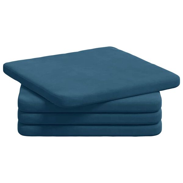 vidaXL Zitkussens 4 pcs Blauw 40 x 40 x 3 cm Fluweel