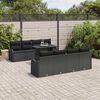 vidaXL Tuin Sofa Set met kussen 7 pcs Zwart poly rattan