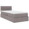 vidaXL Opbergbed met LED met matras met LED Taupe 100 x 200 cm Stof