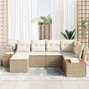 vidaXL Tuin Sofa Set met kussen 6 pcs Beige en Cr&egrave;me Poly Rattan