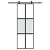 vidaXL Schuifdeur met beslag 76x205 cm gehard glas en aluminium