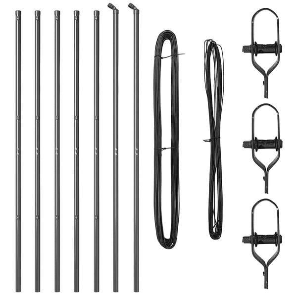 vidaXL Hekpalen 7 pcs Grijs Ø32mm 150 cm Gegalvaniseerd staal