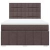 vidaXL Boxspring met matras stof donkerbruin 140x190 cm