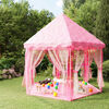 vidaXL Prinsessenspeeltent met 250 Ballen 133x140 cm roze