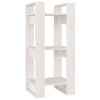 vidaXL Boekenkast/kamerscherm 41x35x91 cm massief grenenhout wit