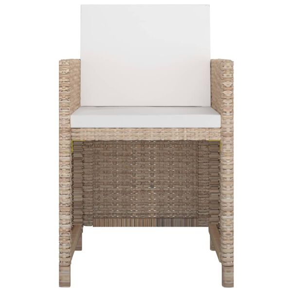vidaXL 11-delige Tuinset met kussens poly rattan beige
