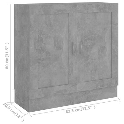 vidaXL Boekenkast 82,5x30,5x80 cm spaanplaat betongrijs