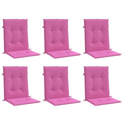 vidaXL Stoelkussens 6 st lage rug stof roze