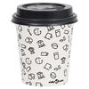 vidaXL Koffiebekers 500 st met deksels 200 ml papier wit en zwart