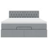 vidaXL Ottoman bed met matras en LED's 140x200cm stof lichtgrijs