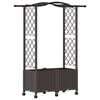 vidaXL Verhoogd Bed met Trellis en Dak Bruin 125 x 40 x 144 cm PP