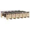 vidaXL 13-delige Tuinset met kussens poly rattan gemengd beige