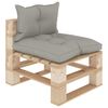 vidaXL Tuinmiddenbank met taupe kussens pallet hout