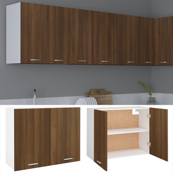 vidaXL Bovenkast Lyon 80x31x60 cm bewerkt hout bruin eikenkleur