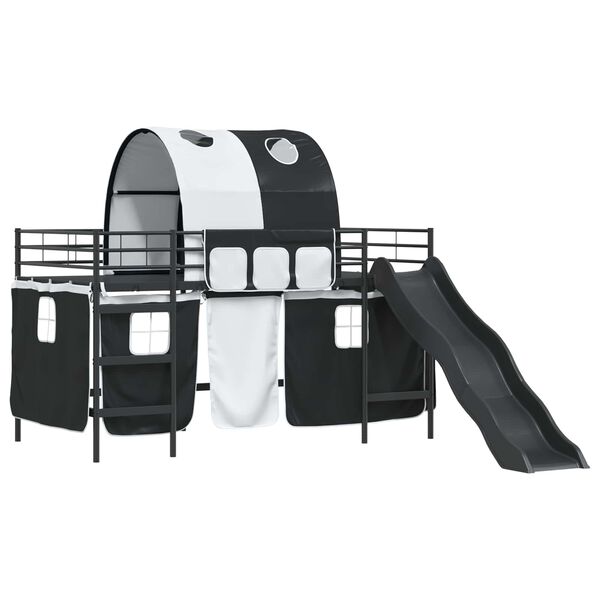 vidaXL Loftbed voor Kids Zwart 79,5 x 200 cm Metaal