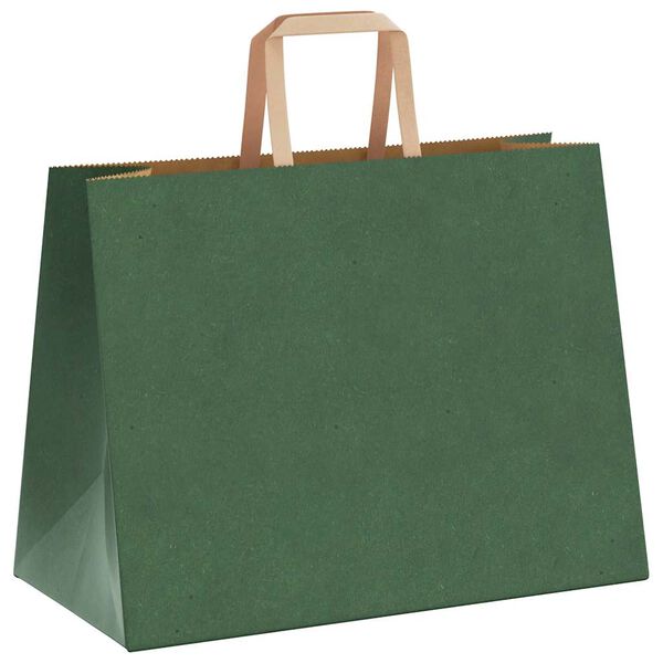 vidaXL Papieren zakken 250 st met hengsels 32x17x25 cm groen