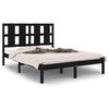 vidaXL Bedframe massief hout zwart 120x190 cm
