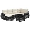 vidaXL Tuinbankenset 7 pcs Zwart en Cream Wit poly rattan