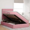 vidaXL Opslag bed met matras met matras Roze 120 x 190 cm Fluweel