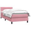 vidaXL Boxspring met matras fluweel roze 80x220 cm