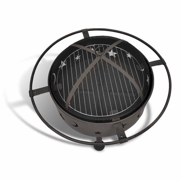 vidaXL Vuur Schaal Maan Zwart 82 x 82 x 64 cm Staal