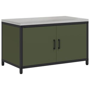 vidaXL Keukenopslag Kast HATTEM Olijfgroen 90 x 50 x 53 cm Staal