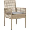 vidaXL Tuin eettafelset 9 pcs Beige poly rattan