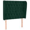 vidaXL Hoofdbord met randen 103x23x118/128 cm fluweel donkergroen