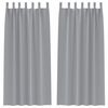 vidaXL Zwart-out Gordijnen met Ringen 2 st Lichtgrijs 225 x 140 cm