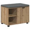 vidaXL Schoenbank met kussen Artisanaal eiken 60 x 38 x 46 cm