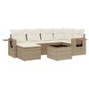 vidaXL 7-delige Loungeset met kussens poly rattan beige