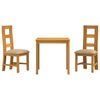 vidaXL Eetkamerset 3 st Beige Massief Eikenhout