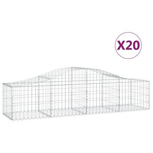 vidaXL Schanskorven 20 st gewelfd 200x50x40/60 cm ijzer