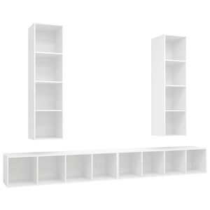 vidaXL Tv-wandmeubelen 4 st bewerkt hout wit