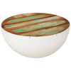 vidaXL Salontafel rond &Oslash; 50x24 cm massief gerecycled hout wit