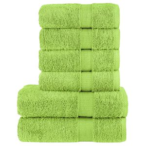 vidaXL 6-delige Handdoekenset SOLUND 600 g/m&sup2; appelgroen