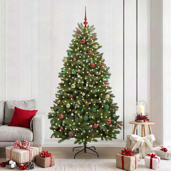 vidaXL Kunstkerstboom met 300 LED Groen 210 cm PVC en Metaal