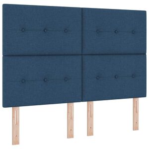 vidaXL LED Box Spring Bed met hoofdeinde Blauw 160 x 200 cm Stof