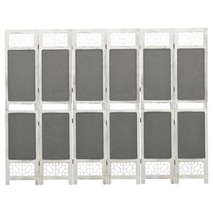 vidaXL Kamerscherm met 6 panelen 210x165 cm stof grijs