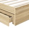 vidaXL Opslag bed met lade Sonoma Eiken 100 x 200 cm Bewerkt hout