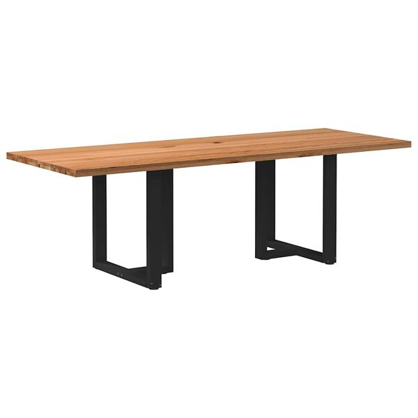 vidaXL Eettafel rechthoekig 240x90x74 cm massief eikenhout lichtbruin