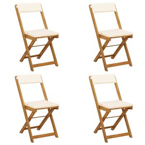 vidaXL Bistrostoelen voor buiten 4 pcs Cr&egrave;mewit 40 x 53 x 80 cm